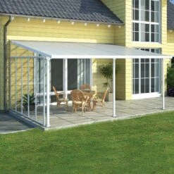 13' Palram Canopia Patio Cover Side Wall Series 4 - White -Lifetina Shop 704483 13ft palram patio cover side wall 4 insitu1 min