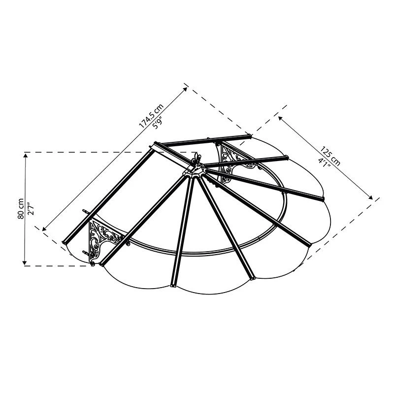 6' X 4' Palram Canopia Iris 1780 Black Door Canopy (1.75m X 1.25m) 4 6' X 4' Palram Canopia Iris 1780 Black Door Canopy (1.75m X 1.25m) - Image 4