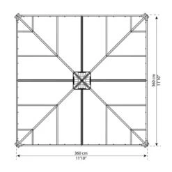 12x12 Palram Canopia Ledro 3600 Enclosed Grey Gazebo -Lifetina Shop 704745 palram ledro 3600 enclosed grey gazebo drawing2