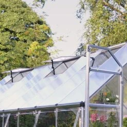 8' X 16' Palram Canopia Balance Silver Greenhouse (4.87m X 2.44m) -Lifetina Shop 704764 balance 8x16 silver greenhouse close up3 min 1