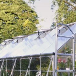 8' X 20' Palram Canopia Balance Silver Greenhouse (6.07m X 2.44m) -Lifetina Shop 704765 balance 8x20 silver greenhouse close up3 min 1