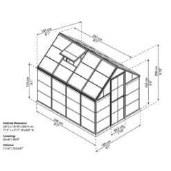 6' X 8' Palram Canopia Harmony Grey Greenhouse (1.85m X 2.47m) -Lifetina Shop 705098 harmony 6x8 grey drawing1 min 1