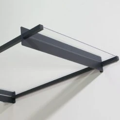 7' X 3' Palram Canopia Nancy 2050 Grey Door Canopy (2.06m X 0.94m) -Lifetina Shop 705125 nancy 2500 grey clear door canopy close up1 min 1