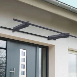 7' X 3' Palram Canopia Nancy 2050 Grey Door Canopy (2.06m X 0.94m)