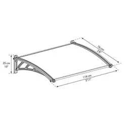 Lifetina Shop -Lifetina Shop 705423 palram canopia neo 1180 grey twinwall door canopy drawing min