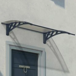 Palram Canopia Neo 1180 Grey Twinwall Door Canopy -Lifetina Shop 705423 palram canopia neo 1180 grey twinwall door canopy insitu1 min