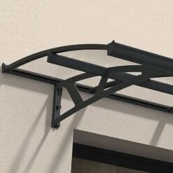 Palram Canopia Amsterdam 6690 Grey Clear Door Canopy -Lifetina Shop 705460 palram amsterdam 6690 door canopy close up1 min 1