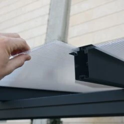 7' X 22' Palram Canopia Sierra Grey Clear Patio Cover (2.28m X 6.71m) -Lifetina Shop 705484 7x22 palram sierra grey patio cover close up3 min 1