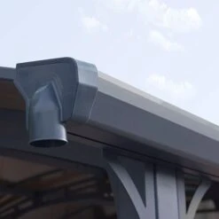 12' X 21' Palram Canopia Arcadia 6400 Grey Metal Carport (3.59m X 6.44m) -Lifetina Shop 705516 arcadia 6400 grey carport close up2 min 1