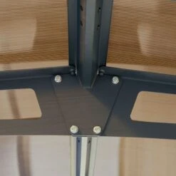 12' X 21' Palram Canopia Arcadia 6400 Grey Metal Carport (3.59m X 6.44m) -Lifetina Shop 705516 arcadia 6400 grey carport close up4 min 1