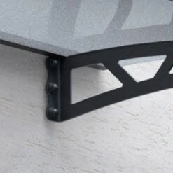 5' X 3' Palram Canopia Altair 1500 Grey Door Canopy (1.51m X 0.92m) -Lifetina Shop 705531 canopy altair 1500 grey clear close up4 min 1