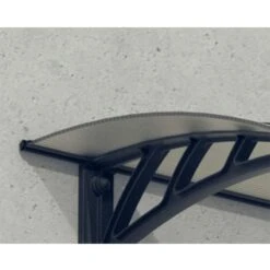 Palram Canopia Neo 2360 Grey Twinwall Door Canopy -Lifetina Shop 705608 palram canopia neo 2360 grey twinwall door canopy close up1 min