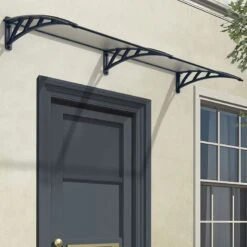 Palram Canopia Neo 2360 Grey Twinwall Door Canopy -Lifetina Shop 705608 palram canopia neo 2360 grey twinwall door canopy insitu1 min