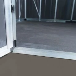 11' X 21.3' Palram Canopia Yukon Dark Grey Plastic Shed With WPC Floor (3.32m X 6.43m) 35 11' X 21.3' Palram Canopia Yukon Dark Grey Plastic Shed With WPC Floor (3.32m X 6.43m) -Lifetina Shop 705724 yukon 11x21 dark grey shed with floor close up13 min 1