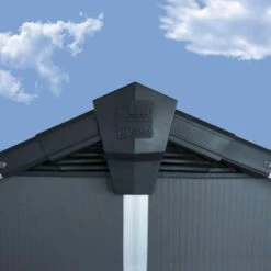 11' X 21.3' Palram Canopia Yukon Dark Grey Plastic Shed With WPC Floor (3.32m X 6.43m) 37 11' X 21.3' Palram Canopia Yukon Dark Grey Plastic Shed With WPC Floor (3.32m X 6.43m) -Lifetina Shop 705724 yukon 11x21 dark grey shed with floor close up15 min 1