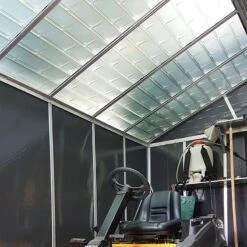 11' X 21.3' Palram Canopia Yukon Dark Grey Plastic Shed With WPC Floor (3.32m X 6.43m) 30 11' X 21.3' Palram Canopia Yukon Dark Grey Plastic Shed With WPC Floor (3.32m X 6.43m) -Lifetina Shop 705724 yukon 11x21 dark grey shed with floor close up8 min 1