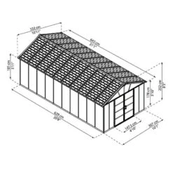 11' X 21.3' Palram Canopia Yukon Dark Grey Plastic Shed With WPC Floor (3.32m X 6.43m) 22 11' X 21.3' Palram Canopia Yukon Dark Grey Plastic Shed With WPC Floor (3.32m X 6.43m) -Lifetina Shop 705724 yukon 11x21 dark grey shed with floor drawing min 1