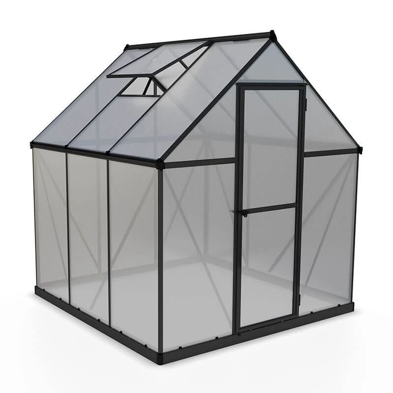 6' X 6' Palram Canopia Mythos Grey Greenhouse (1.85m X 1.86m) 3 6' X 6' Palram Canopia Mythos Grey Greenhouse (1.85m X 1.86m) - Image 3