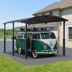 12' X 21' Palram Canopia Arcadia Alpine 6400 Grey Metal Carport (3.59m X 6.44m)