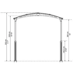 12' X 35' Palram Canopia Arcadia Alpine 10600 Grey Metal Carport (3.59m X 10.72m) -Lifetina Shop 705916 carport arcadia alpine 10600 grey drawing3 min 1