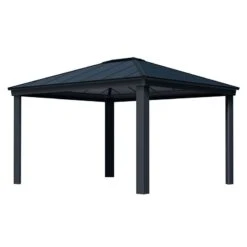 16' X 12' Palram Canopia Dallas 4900 Grey Garden Gazebo (4.88m X 3.64m) -Lifetina Shop 706082 16x12 palram dallas 4900 grey garden gazebo cutout min