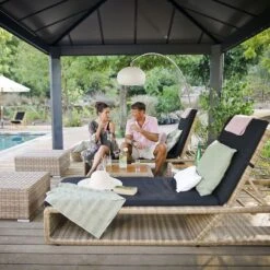 20' X 12' Palram Canopia Dallas 6100 Grey Garden Gazebo (6.12m X 3.64m) -Lifetina Shop 706083 20x12 palram dallas 6100 grey garden gazebo insitu3 min 1