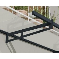 Palram Canopia Bremen 2050 Grey Clear Door Canopy -Lifetina Shop 706595 palram bremen 2050 grey clear door canopy close up4 min 1