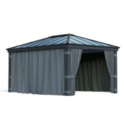 Palram Canopia Gazebo Curtains Set For Dallas 4900 Garden Gazebo -Lifetina Shop 706598 palram gazebo curtains for dallas 4900 gazebo cutout1 min