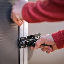 6' X 8' Palram Canopia Rubicon Double Door Plastic Garden Shed - Dark Grey (1.85m X 2.28m) -Lifetina Shop 706807bun 6x8 palram rubicon dd plastic shed grey close up10 min