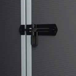 6' X 8' Palram Canopia Rubicon Double Door Plastic Garden Shed - Dark Grey (1.85m X 2.28m) -Lifetina Shop 706807bun 6x8 palram rubicon dd plastic shed grey close up9 min