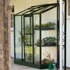 6'5 X 2'4 Halls Green Wall Garden 26 Greenhouse (1.94 X 0.69m) -Lifetina Shop 70876 6x2 green frame halls wall garden 26 greenhouse no3 min