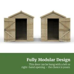 12' X 8' Forest Timberdale 25yr Guarantee Tongue & Groove Pressure Treated Windowless Reverse Apex Shed (3.65m X 2.52m) -Lifetina Shop 8 fg timberdale usps 04 fully modular design no window bsd 1 4