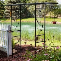 Panacea Birds Metal Garden Arch With Bird Feeding Station 7' X 7'
