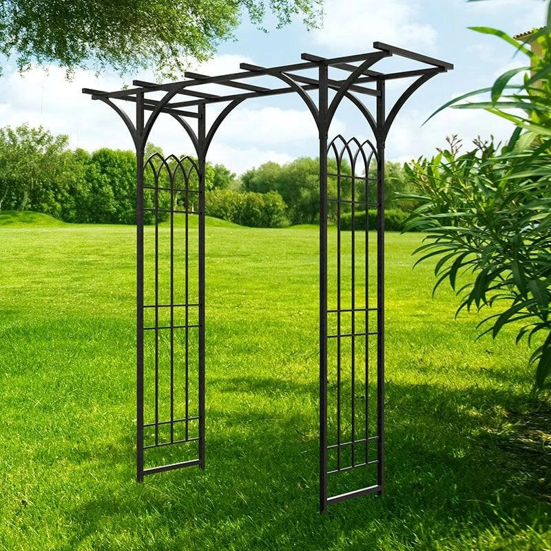 Panacea Gothic Metal Garden Arch 6'9 X 3'9 1 Panacea Gothic Metal Garden Arch 6'9 X 3'9
