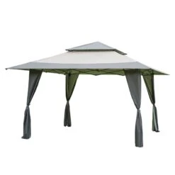 13' X 13' Garden Must Haves Got It Covered Pop Up Gazebo - Grey (4m X 4m) -Lifetina Shop 84700 gmh gic grey gazebo render min