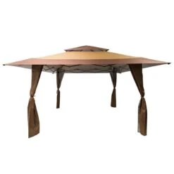 13' X 13' Garden Must Haves Got It Covered Pop Up Gazebo - Brown (4m X 4m) -Lifetina Shop 84800 gmh gic taupe gazebo render min