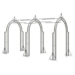 Panacea Lattice Metal Garden Arch Tunnel - Black 8'3 X 5'9 5 Panacea Lattice Metal Garden Arch Tunnel - Black 8'3 X 5'9 -Lifetina Shop 88799bk panacea lattice metal garden arch tunnel black 8 3 x 5 9 cutout min