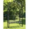 Panacea Twisted Lattice Metal Garden Arch With Seat 7'3 X 3'9