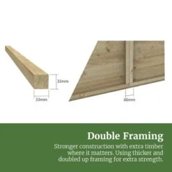 12' X 8' Forest Timberdale 25yr Guarantee Tongue & Groove Pressure Treated Apex Shed – 4 Windows (3.65m X 2.52m) -Lifetina Shop 8fg timberdaledouble framing 1 7