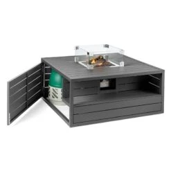 Happy Cocoon Grey Aluminium Square Table Gas Patio Heater -Lifetina Shop alu6504a hz square anthracite burner render2 min