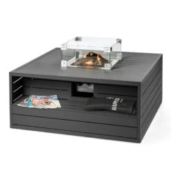 Happy Cocoon Grey Aluminium Square Table Gas Patio Heater