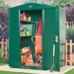 5'2 X 3'7 Asgard Flexistore 1511 Metal Shed (1.58m X 1.1m) -Lifetina Shop asgfs1511 5x4 asgard flexistore 1511 metal storage no2 min 1