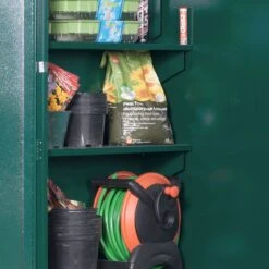 7'2 X 3' Asgard Trojan Plus Metal Shed & Bike Shed Combo (2.2m X 0.95m) -Lifetina Shop asgtrnplus 7x3 asgard trojan plus metal shed and bike shed combo close up6 min