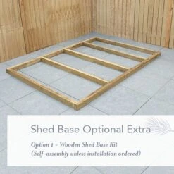 7' X 5' Forest Beckwood 25yr Guarantee Shiplap Pressure Treated Double Door Apex Wooden Shed (2.28m X 1.53m) -Lifetina Shop beckwood wooden shed base 7x5 image