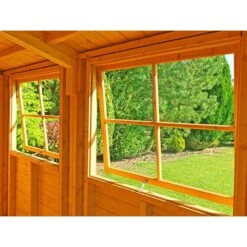 10' X 10' Shire Bison Heavy Duty Double Door Wooden Workshop (3.16m X 3.21m) -Lifetina Shop biso1010dsl 1aa bison 10x10 windows