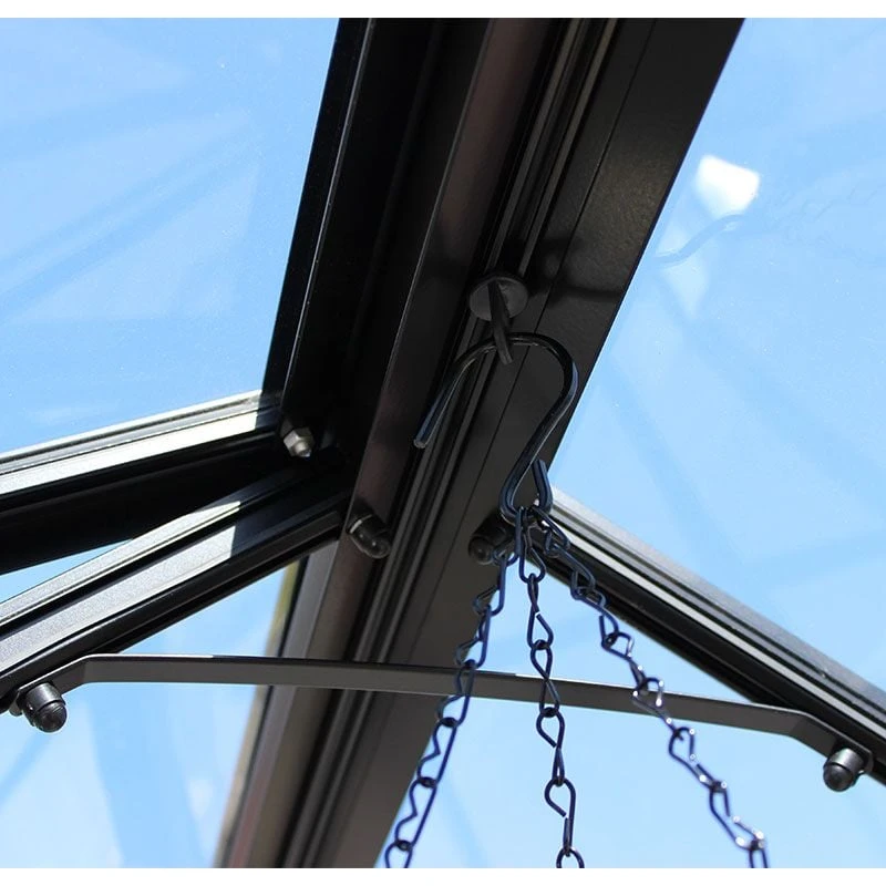 6' X 6' Halls Cotswold Burford Small Greenhouse In Black With Toughened Glass (1.94m X 1.94m) 6 6' X 6' Halls Cotswold Burford Small Greenhouse In Black With Toughened Glass (1.94m X 1.94m) - Image 6