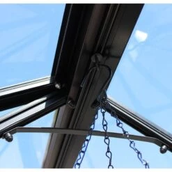 8' X 12' Halls Cotswold Blockley Greenhouse In Black With Toughened Glass (2.56m X 3.79m) -Lifetina Shop black ridge min 8