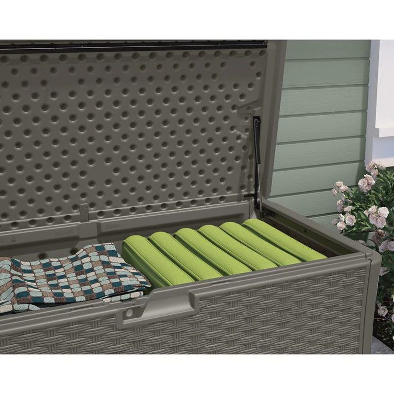 4'7 X 2'5 Suncast 507 Litre Ratten-effect Plastic Storage Box - Stoney Grey (1.4m X 0.73m) 4 4'7 X 2'5 Suncast 507 Litre Ratten-effect Plastic Storage Box - Stoney Grey (1.4m X 0.73m) - Image 4