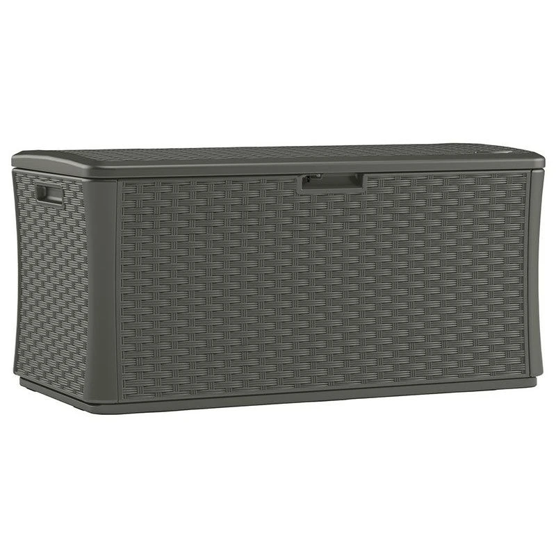 4'7 X 2'5 Suncast 507 Litre Ratten-effect Plastic Storage Box - Stoney Grey (1.4m X 0.73m) 3 4'7 X 2'5 Suncast 507 Litre Ratten-effect Plastic Storage Box - Stoney Grey (1.4m X 0.73m) - Image 3