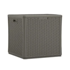 2'3 X 2'2 Suncast 227 Litre Rattan-effect Plastic Storage Cube (0.68m X 0.70m) -Lifetina Shop bmdb60st 2 3x2 2 suncast 227l plastic garden storage cube cutout min 1